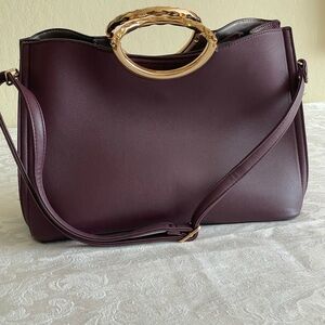 Luella Grey Burgundy Tote